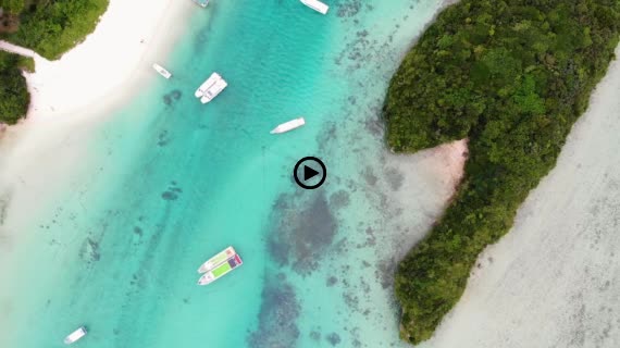石垣島川平湾でのドローン空撮_俯瞰・前進